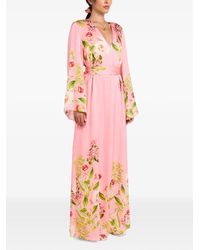 Hemant & Nandita - Lena Floral-Print V-Neck Maxi Dress - Lyst