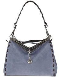 Etro - Medium Vela Whipstitch-Trim Suede Shoulder Bag - Lyst