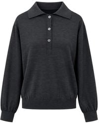 Liviana Conti - Polo-Collar Long-Sleeved Sweater - Lyst