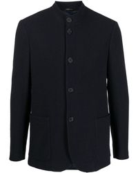 Giorgio Armani - Button-up Wool Blend Shirt Jacket - Lyst