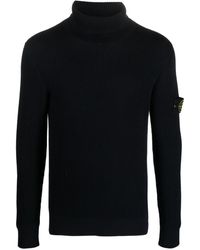 Stone Island - Ribbed Turtleneck Sweater In Wool - Lyst