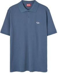 DIESEL - Logo-embroidered Polo Shirt - Lyst