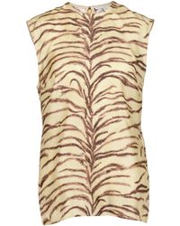 Stella McCartney - Tiger-Print Silk Top - Lyst