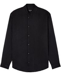 Giorgio Armani - Textured Mandarin-Collar Shirt - Lyst