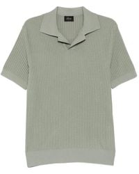 Brioni - Ribbed-Knit Polo Shirt - Lyst