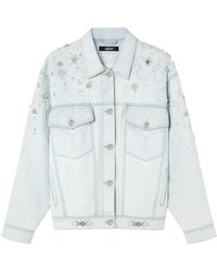 Versace - Spijkerjack Verfraaid Met Parels - Lyst