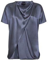 Giorgio Armani - Light Double Silk Satin Blouse - Lyst