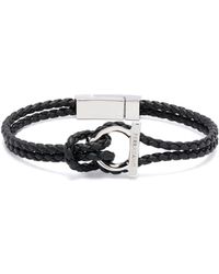Ferragamo - Gancini Braided Leather Bracelet - Men's - Brass/calf Leather - Lyst