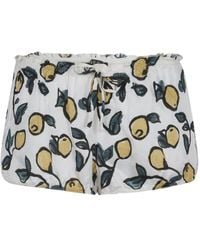 Love Stories - Audrey Lemon-Print Ruffled Pyjama Shorts - Lyst