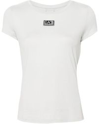 EA7 - T-Shirt mit Logo-Patch - Lyst