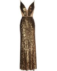 Jenny Packham - Abito Da Sera Amara Con Paillettes Smanicato - Lyst