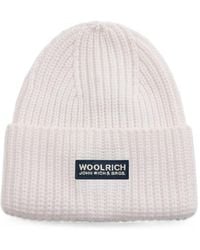 Woolrich - Gerippte Beanie Mit Logo-Patch - Lyst