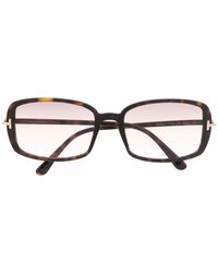 Tom Ford - Tortoiseshell Rectangular-frame Sunglasses - Lyst