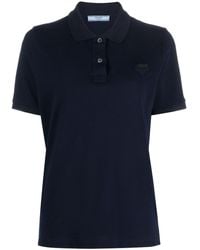 Prada - Logo Patch Polo Shirt - Lyst