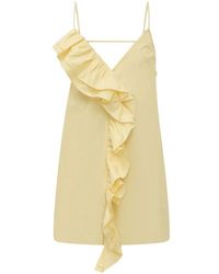 MSGM - Ruffled V-Neck Mini Dress - Lyst