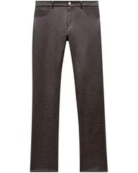 Courreges - Straight-Leg Chocolate Faux-Leather Trousers - Lyst