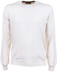 Fay - Crew-Neck Ribbed-Trim Sweater - Lyst