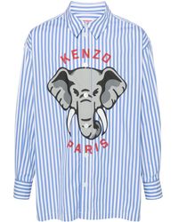 KENZO - Camisa Elephant a rayas - Lyst