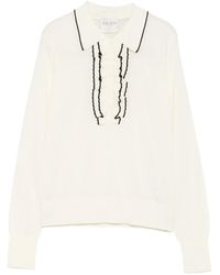 forte_forte - Pull À Col Polo Et Bordure Volantée - Lyst