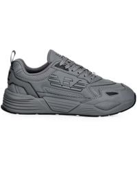 EA7 - Logo-Patch Panelled Sneakers - Lyst