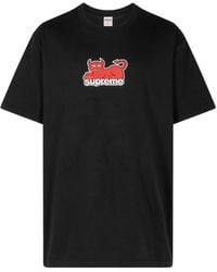 Supreme - Crew-Neck Devil Cat Printed T-Shirt - Lyst
