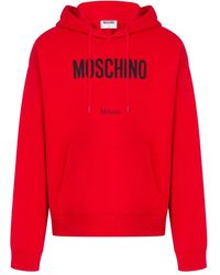 Moschino - Logo-Detail Cotton Hoodie - Lyst