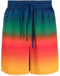 Casablancabrand - Rainbow-ombré Silk Track Shorts - Lyst
