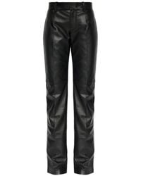 DSquared² - Wash Logo-Plaque Leather Trousers - Lyst