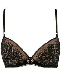 Aubade - Illusion Fauve Lace-Embroidered Bra - Lyst