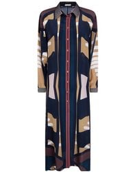 VOLANTIS - Riad Abstract-Print Silk Shirt Dress - Lyst