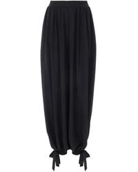 Chloé - Bow-Detail Pleated Trousers - Lyst