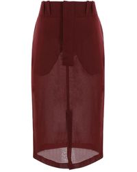 Saint Laurent - Silk Midi Skirt - Lyst