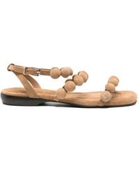 Ash - Bobble-Embellished Leather Sandals - Lyst