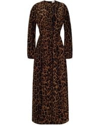 Adam Lippes - Faltenkleid mit Leoparden-Print - Lyst