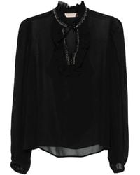 Twinset - Embellished Ruffled Blouse - Lyst