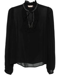 Twinset - Embellished Ruffled Blouse - Lyst