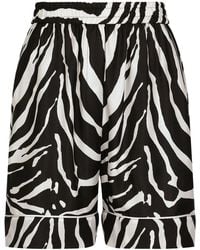 Dolce & Gabbana - Zebra-Print Twill Shorts - Lyst
