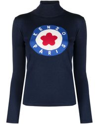 KENZO - Pull En Maille À Logo Intarsia - Lyst