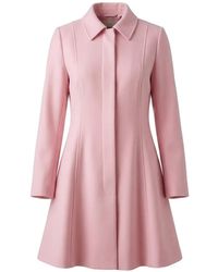 Valentino Garavani - Concealed-Fastening Flared-Skirt Coat - Lyst