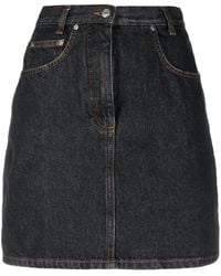 Moschino - High-Waist Denim Mini Skirt - Lyst