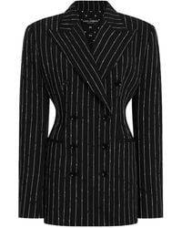 Dolce & Gabbana - Double-Breasted Pinstripe-Virgin-Wool Jacket - Lyst