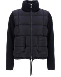Moncler - Knitted-Panels Puffer Jacket - Lyst