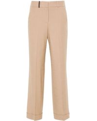 Peserico - Pressed-crease Tapered-leg Trousers - Lyst