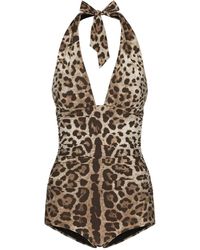 Dolce & Gabbana - Leopard-Print Swimsuit - Lyst