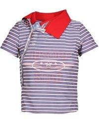 Anomalies Department - Striped Asymmetric Polo Shirt - Lyst