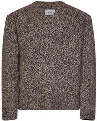 NN07 - Flint Marl-Knit V-Neck Sweater - Lyst