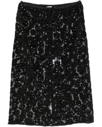 Cecilie Bahnsen - Bria Sequin-Embellished Floral-Appliqué Midi Skirt - Lyst