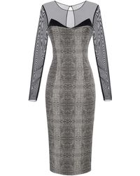 Elisabetta Franchi - Mesh-Midikleid Mit Python-Print - Lyst