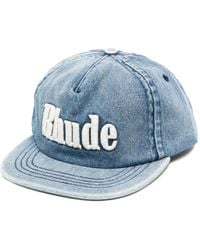 Rhude - Cappello Da Baseball Denim Con Logo - Lyst