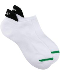 Sacai - Logo-embroidered Ankle Socks - Lyst
